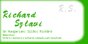 richard szlavi business card